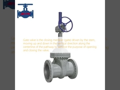 Gate valve is the closing member (gate) driven by the stem, moving up and down in the vertical direction along the centerline of the pathway to achieve the purpose of opening and closing the valve.