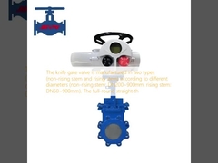 The knife gate valve is manufactured in two types (non-rising stem and rising stem) according to different diameters (non-rising stem: DN200~900mm, rising stem: DN50~900mm). The full-round straight-th