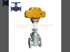 Electric cast steel/stainless steel hard-sealed rising stem flange gate valve
