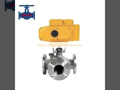 Electric flanged three-way ball valve